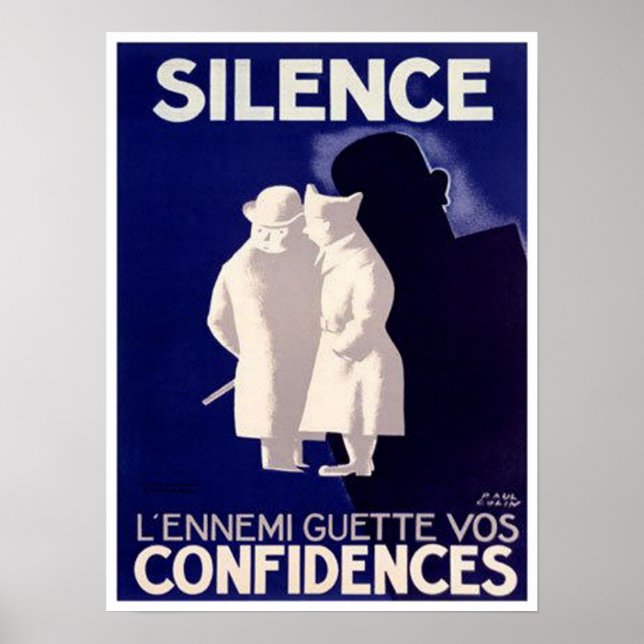 Póster Silence L'ennemi Guette Vos confiesa la guerra fra (Frente)