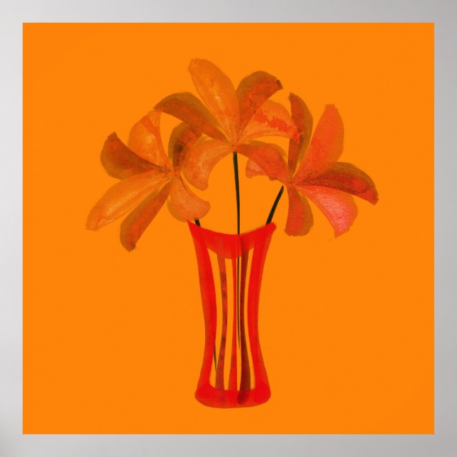 Póster Silencio acuarela brillante en vase (Frente)