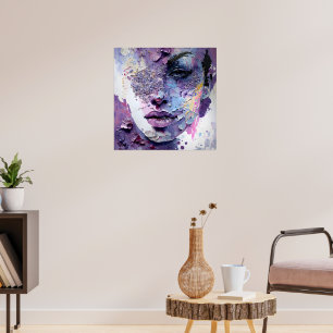 Póster "Silencio cristalino" - Un retrato morado