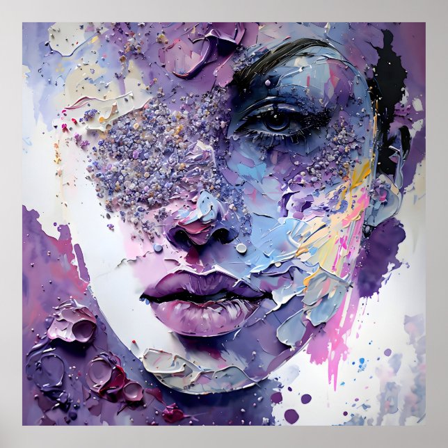 Póster "Silencio cristalino" - Un retrato morado (Frente)