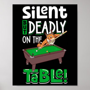 Póster Silencio pero mortal - Billiards Lynx
