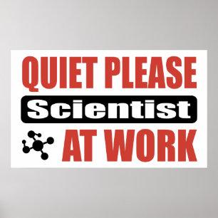Póster Silencio Por Favor Científico En El Trabajo