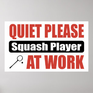 Póster Silencio Por Favor Esquash Player En El Trabajo