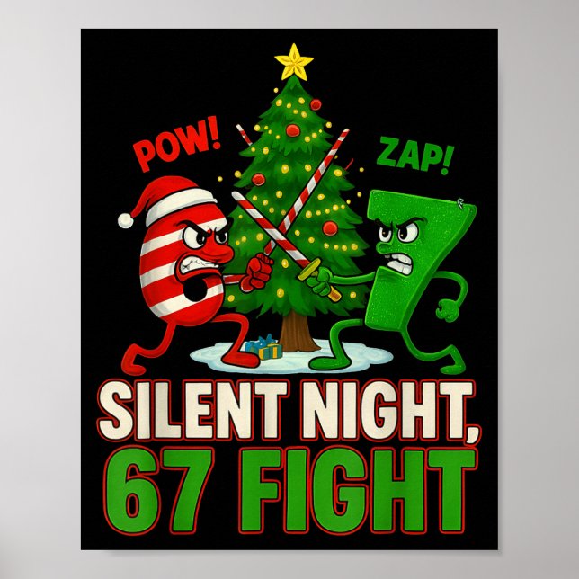 Póster Silent Night 67 Fight Funny Christmas  (Frente)