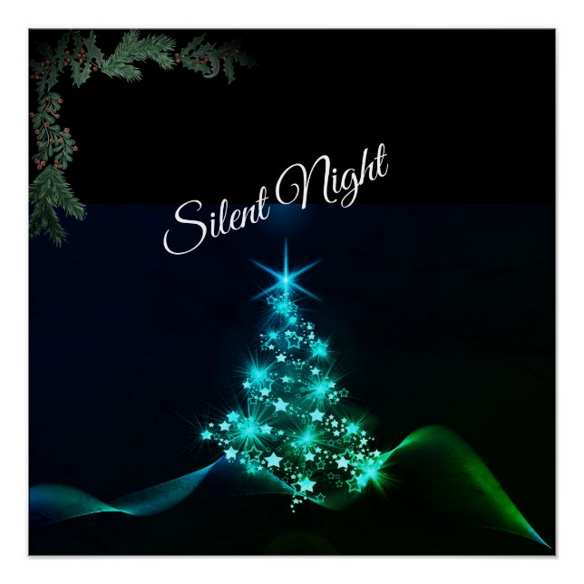 Póster 'Silent Night' Estrellas Azules (Anverso)