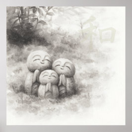 Póster Silent Passage — 和 (Harmony) Wabi-Sabi Ink Paint