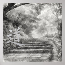 Póster Silent Passage — 道 (The Path) Sumi-e Ink Painting 