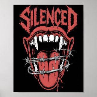 Póster Silent Scream Mouth Illustration