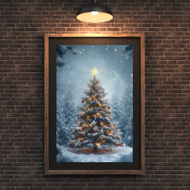 Póster Silent Snow Christmas Tree Poster