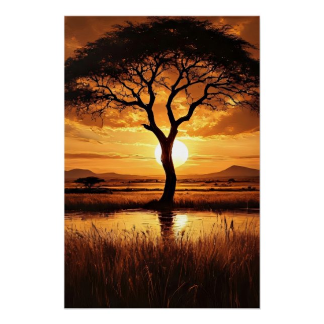 Póster Silhouette africana (Anverso)