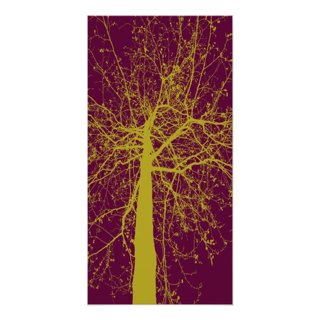 Póster Silhouette de árbol de invierno (Anverso)