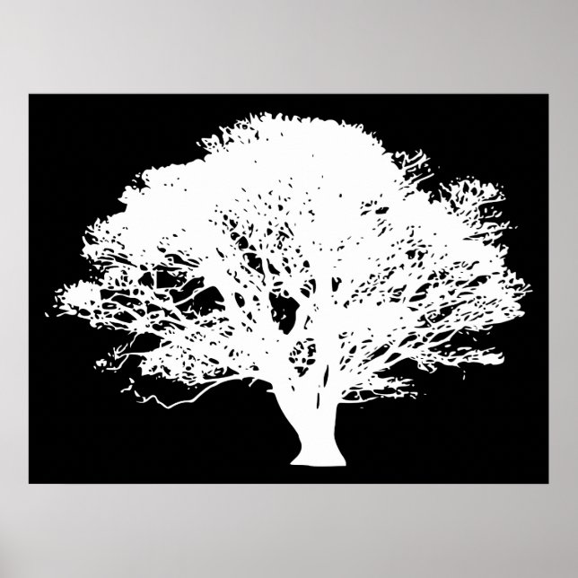 Póster Silhouette de árbol de manzana (Frente)