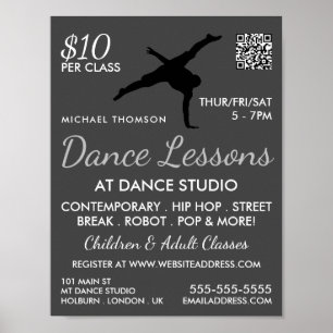 Póster Silhouette de bailarina de ruptura, publicidad de 