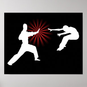 Póster Silhouette de energía de artes marciales