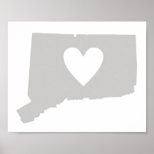 Silhouette de estado Heart Connecticut