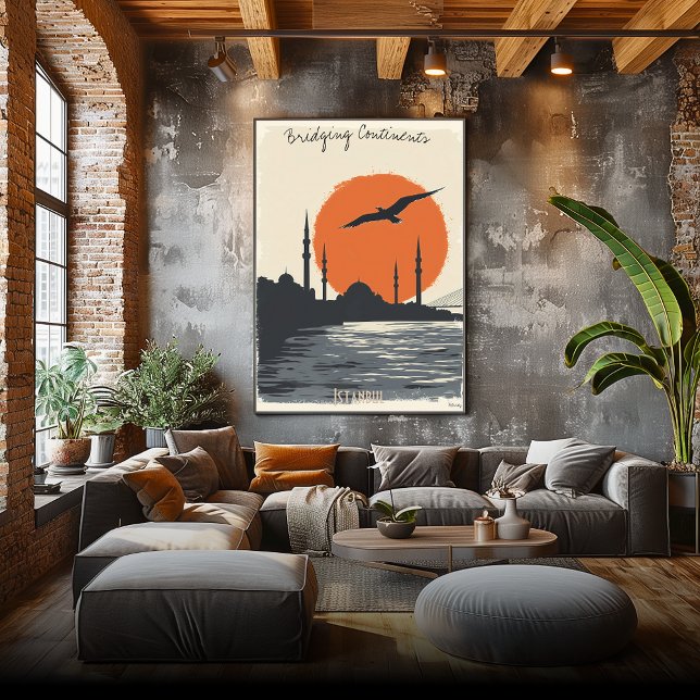 Póster Silhouette de Estambul al atardecer - Línea de Sky (Subido por el creador)