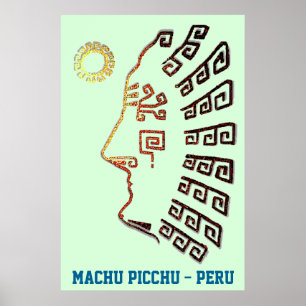 Póster Silhouette de estilo Machu_Picchu