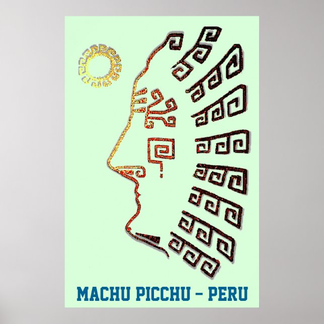 Póster Silhouette de estilo Machu_Picchu (Frente)