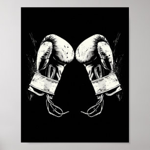 Póster Silhouette de guantes de boxeo