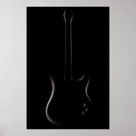 Póster Silhouette de guitarra eléctrica