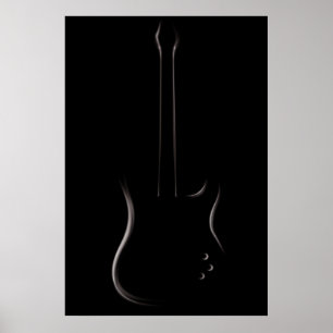 Póster Silhouette de guitarra eléctrica