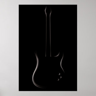 Póster Silhouette de guitarra eléctrica