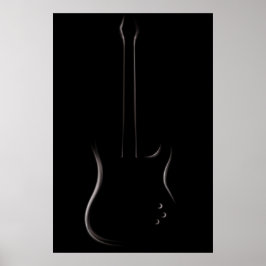 Póster Silhouette de guitarra eléctrica