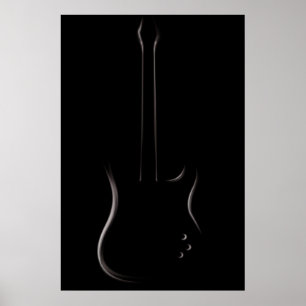 Póster Silhouette de guitarra eléctrica