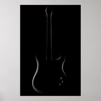 Póster Silhouette de guitarra eléctrica
