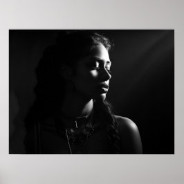 Póster Silhouette de la cara de una mujer foto de B&W