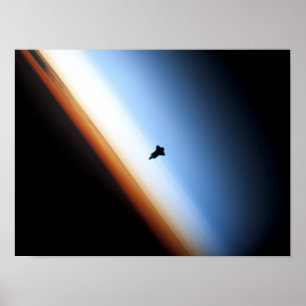 Póster Silhouette de la lanzadera espacial Endeavor