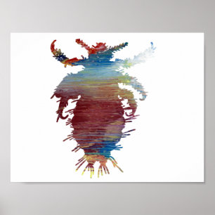 Póster Silhouette de louse abstracta