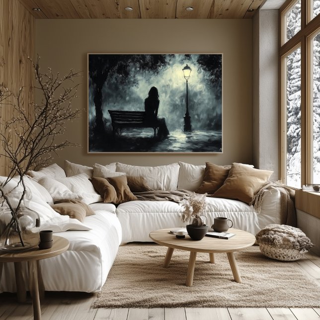 Póster Silhouette de Moody Evening con poste de luz - Car (Subido por el creador)