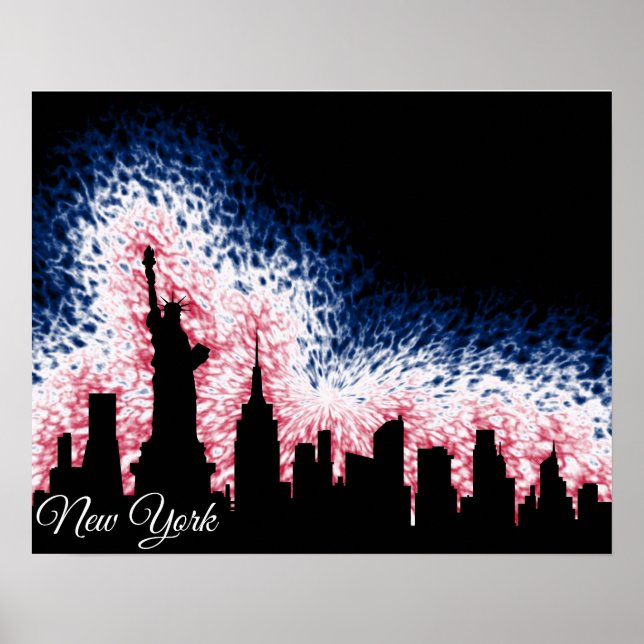 Póster Silhouette de Nueva York (Frente)