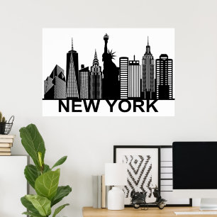 Póster Silhouette de Nueva York