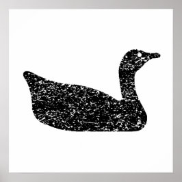 Póster Silhouette de oca angustiada