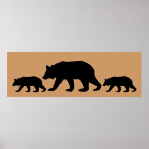 Póster Silhouette de osito negro y ojeras