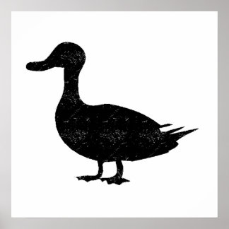 Póster Silhouette de pato con problemas