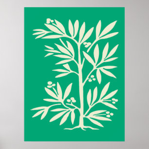 Póster Silhouette de planta abstracta minimalista