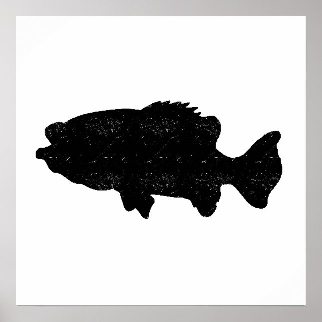 Póster Silhouette de Sea Bass con problemas (Frente)