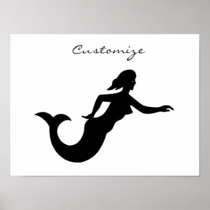 Póster Silhouette de sirena Thunder_Cove