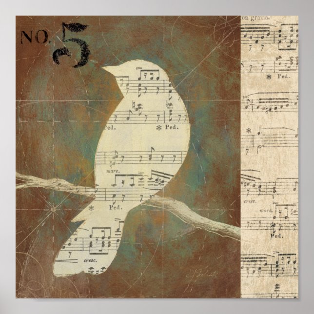 Póster Silhouette de un pájaro (Frente)