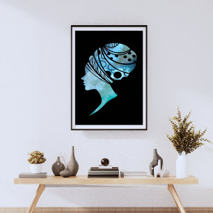 Póster Silhouette De Una Mujer Africana