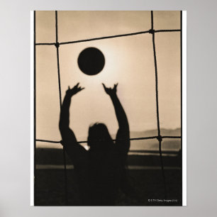 Póster Silhouette de voleibol