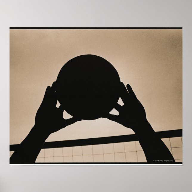 Póster Silhouette de voleibol 2 (Frente)