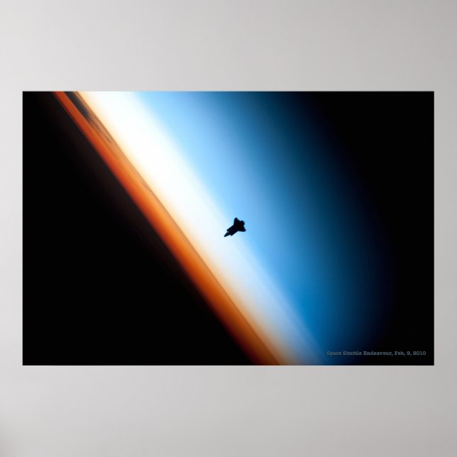 Póster Silhouette Endeavor del transbordador espacial (Frente)
