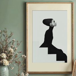 Póster Silhouette escultórica: Monocromo de alta moda