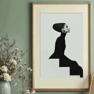 Póster Silhouette escultórica: Monocromo de alta moda