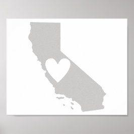 Póster Silhouette estatal Heart California