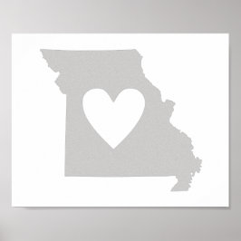 Póster Silhouette estatal Heart Missouri